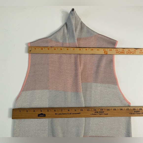 Leo & Nicole plaid open front Sweater Vest Long cardigan women’s size Small - Picture 7 of 13